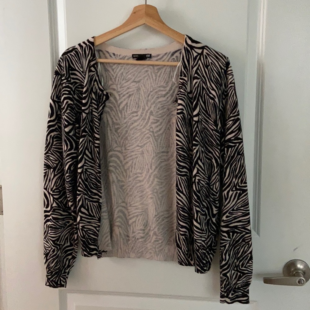 zebra print cardigan
